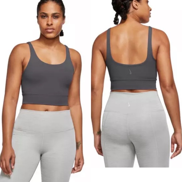 Nike Tops - Nike The Yoga Luxe Crop Tank - Grey Size Medium NWT
